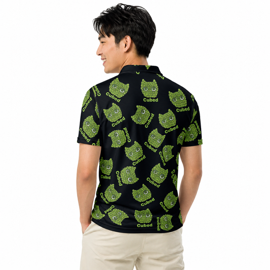 Luma'Ka Black Pattern Men’s Slim Fit Polo