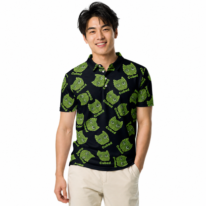 Luma'Ka Black Pattern Men’s Slim Fit Polo